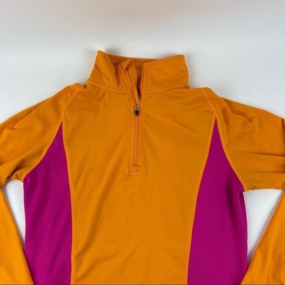 C9 Champion Running Jacket Womens Small Orange Pink Lon gSleeve Quarter Zip - Picture 3 of 9